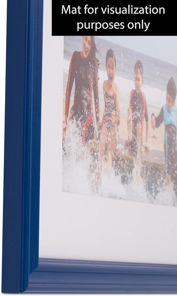 24x36 Inch Blue Picture Frame, This 1" Custom Wood Poster Frame is Blue Stain on Red Leaf Maple, for Your Art or