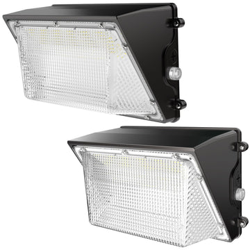LED Wall Pack Light: 150W Black Dusk to Dawn LED Outdoor Lighting - 5000K 120V Barn Lights Outdoor 2Packs for Paito