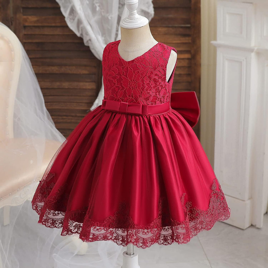 Girls' Tulle Flower Princess Wedding Dress for Toddler and Baby Girl