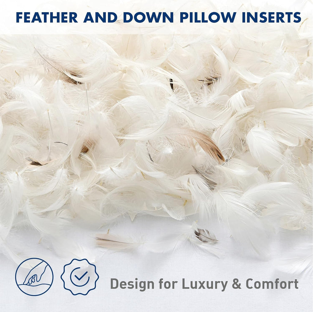 Feather and Down 12x20 Inch Throw Pillow Insert for Sofa Bed Couch