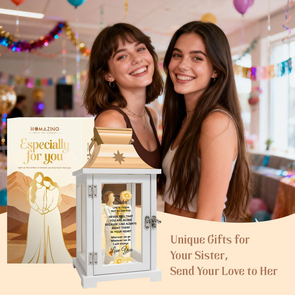 Sister Gifts Lantern - Unique Sister Gift Ideas for Mothers Day, Christmas, Thanksgiving