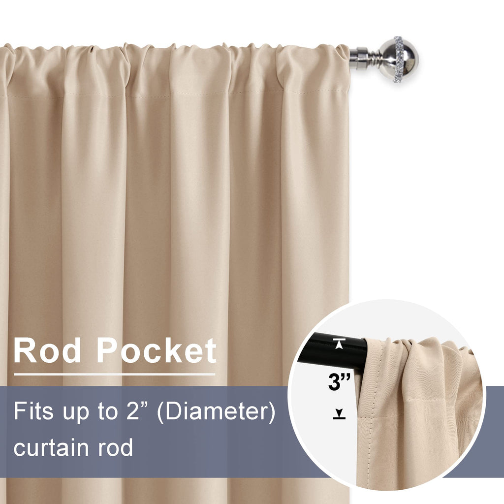 Short Blackout Curtains for Small Window - Cafe Room Darkening Privacy Thermal Insulated Half Window Curtains Tiers