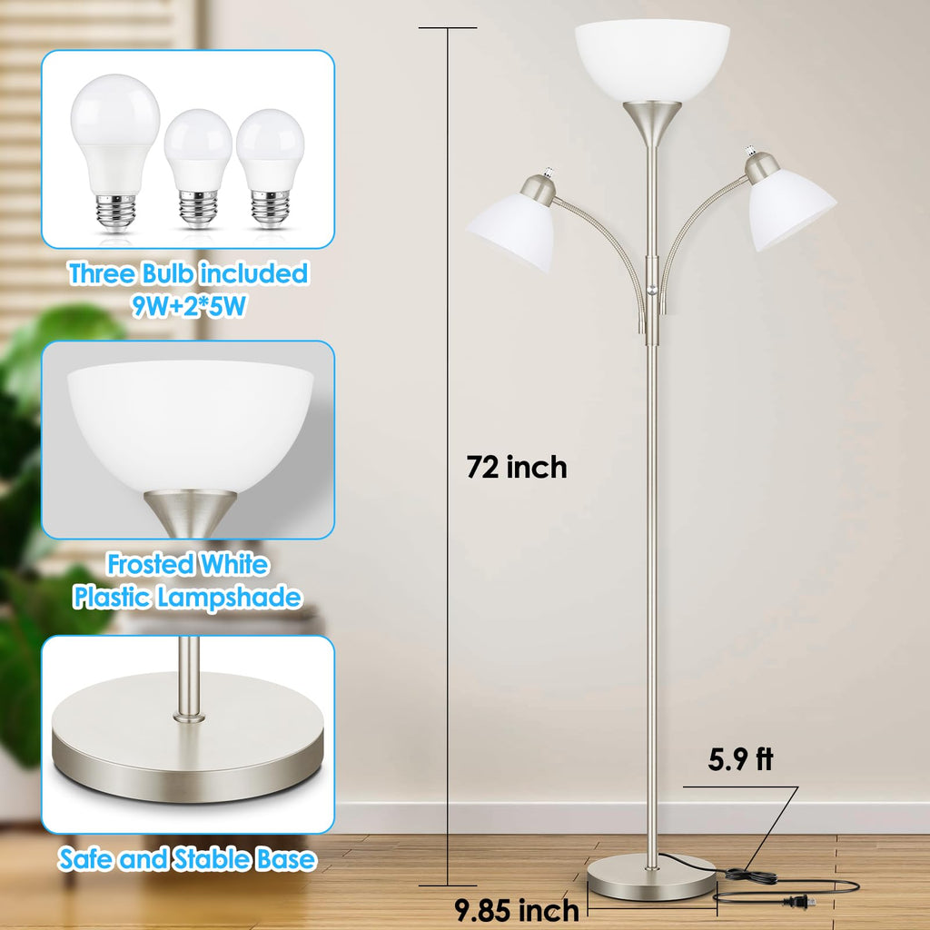 Torchiere Floor Lamps,72" Dimmable Reading Lamp