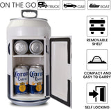 Corona Mini Fridge - Refrigerator for Bedroom Office, Portable Table Top Beverage Cooler, 12V 110V Refrigerador For