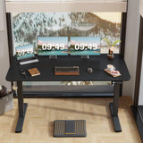 55 x 24 Inches Electric Height Adjustable Standing Desk Large Sit Stand Up Desk Home Office Computer Desk Memory