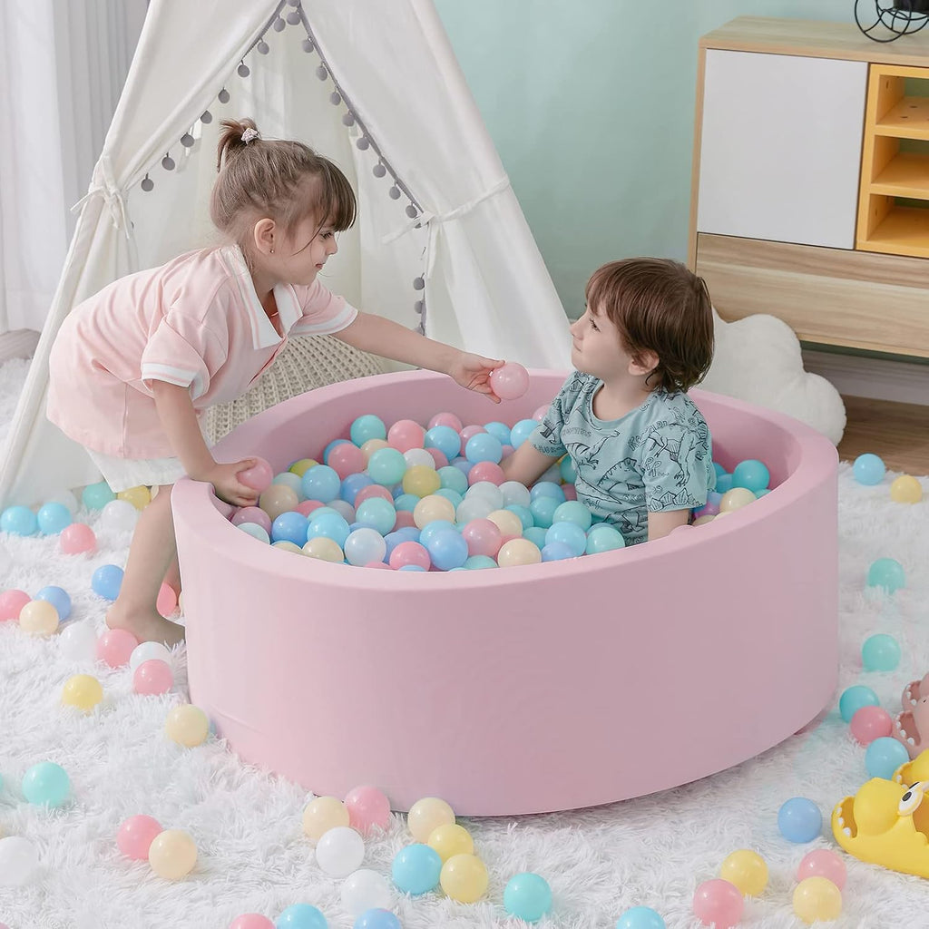 Foam Ball Pit, 35.4"x 11.8" Ball Pits for Toddlers-Pink