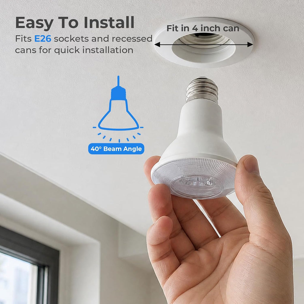 PAR20 LED Flood Light Bulbs Indoor, E26, 50W Equivalent, 5000K Daylight