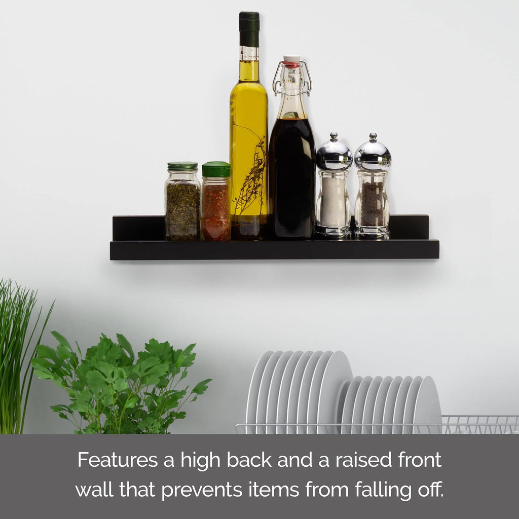 Floating MDF Photo Ledge, 18-Inch, Black