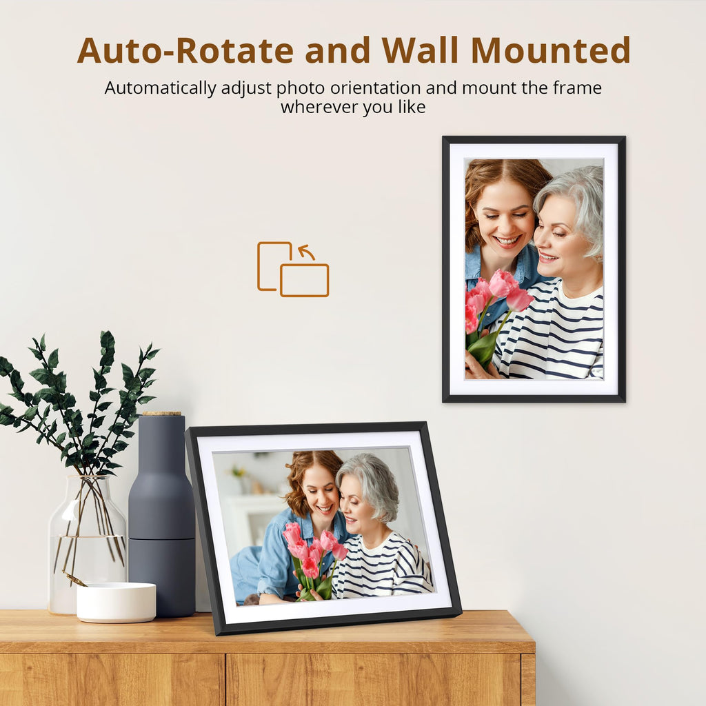 10.1'' WIFI Digital Picture Frame - 1280*800 HD IPS Touch Screen Digital Photo Frame Display, Auto-Rotate, Share