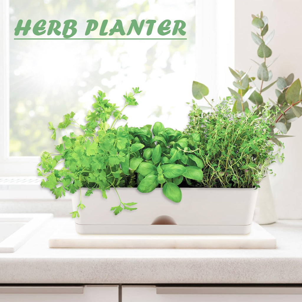 2-Pack Flower Pots Large Window Boxes Planters 16 Inch Rectangle Plant Pot Rectangular Planters for Outdoor Indoor