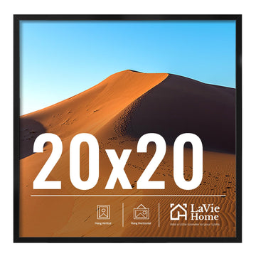 20x20 Picture Frame for Wall Display, 20x20 Black Picture Frame with HD Plexiglas, 20 x 20 Square Frame 1 Pack