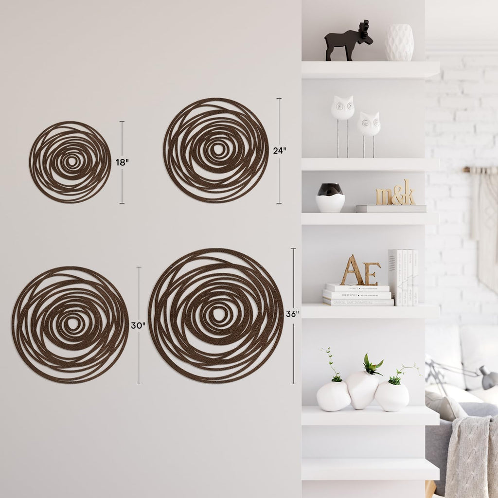 Metal Wall Art Decor Abstract Geometric Circles Minimalist Modern Abstract Wall Sculpture Hangings Home Decoration