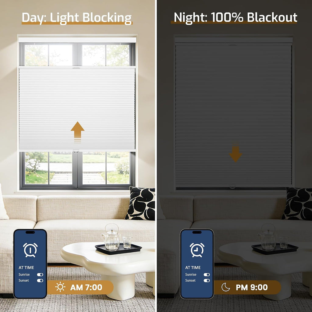 Top Down Bottom Up Cellular Shades Cordless White 29Wx58H