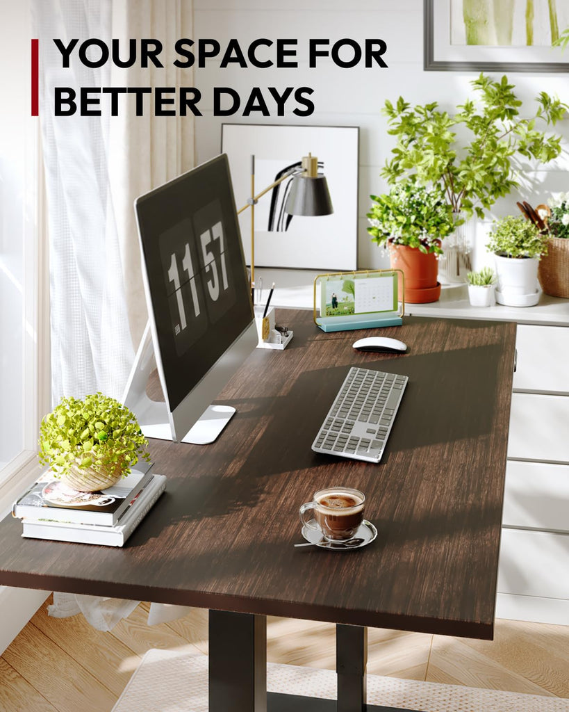 Solid Bamboo Dual Motor Standing Desk, 220 lbs, 72×30