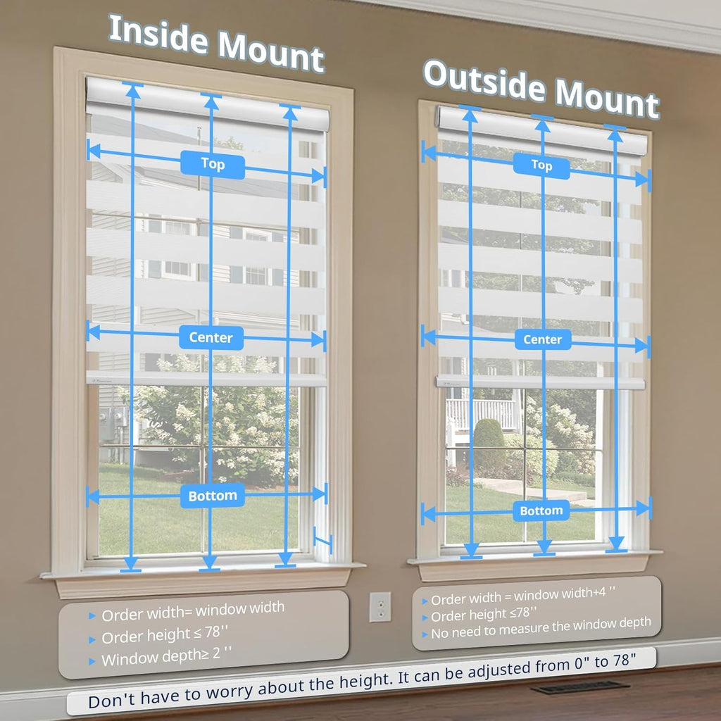 Motorized Zebra Blinds with Remote, Smart Dual Layer Automatic Shades with Privacy Light Control, Cordless Electric