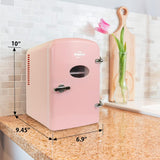 Mini Fridge - Refrigerator for Bedroom, Office, Portable Table Top Beverage Cooler, 12V 110V Refrigerador for Drinks