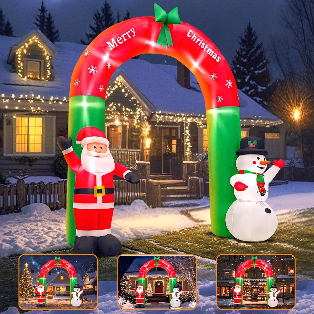 Christmas Inflatable Arch Outdoor Decorations Blow Up Archway Xmas Decor