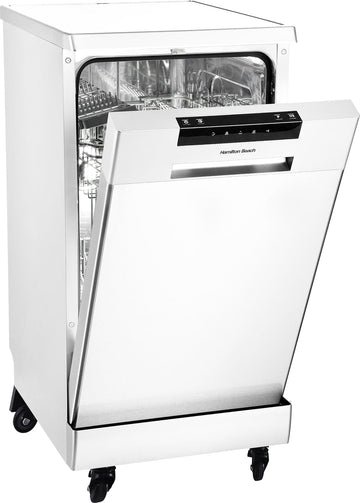 Portable Dishwasher with Wheels, 19in Wide, 8 Place Settings Capacity, White