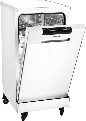 Portable Dishwasher with Wheels, 19in Wide, 8 Place Settings Capacity, White