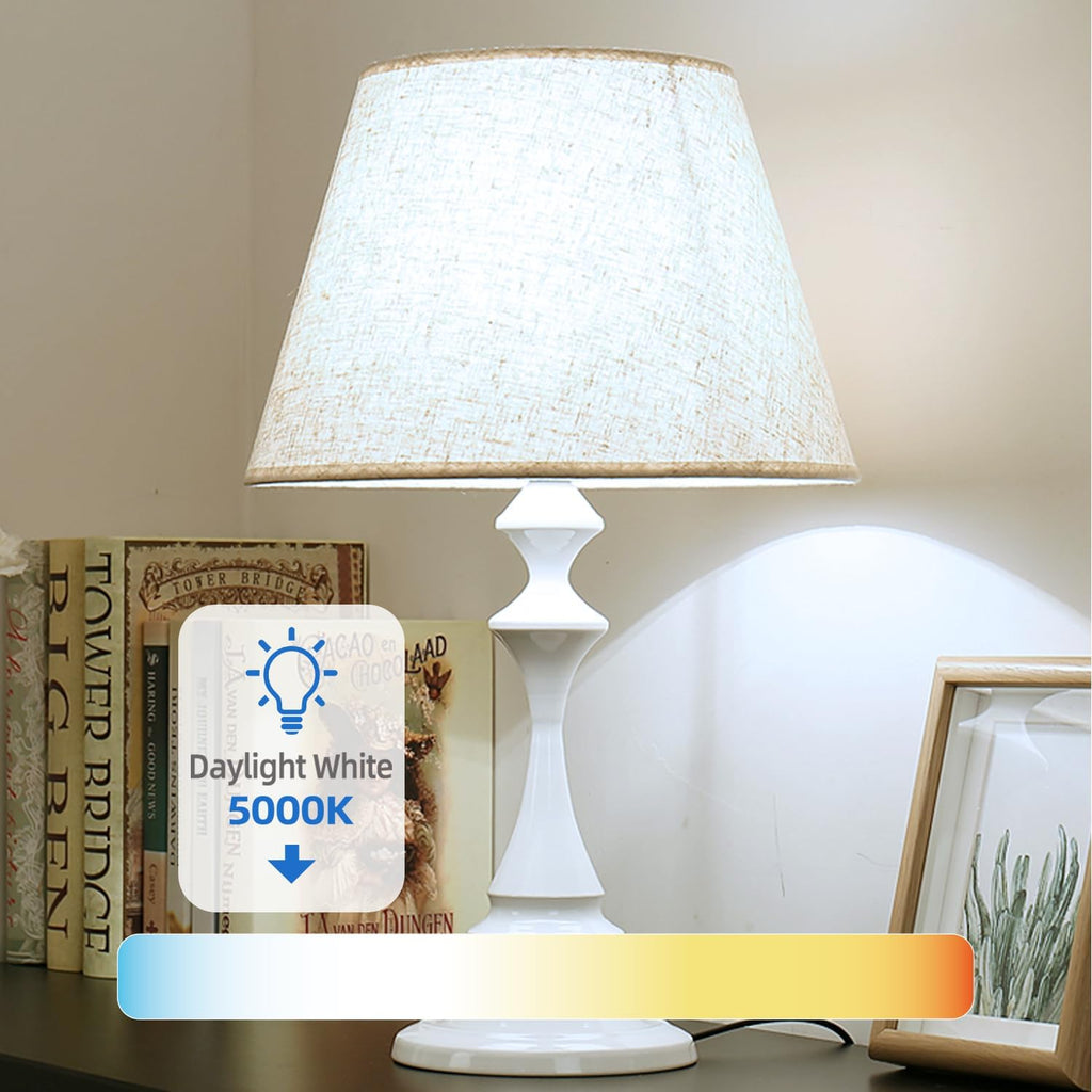 LED Light Bulbs Daylight 5000K, 60 Watt Equivalent LED Bulb, 9W Bright White Light Bulb, A19 E26 Standard Base, Non
