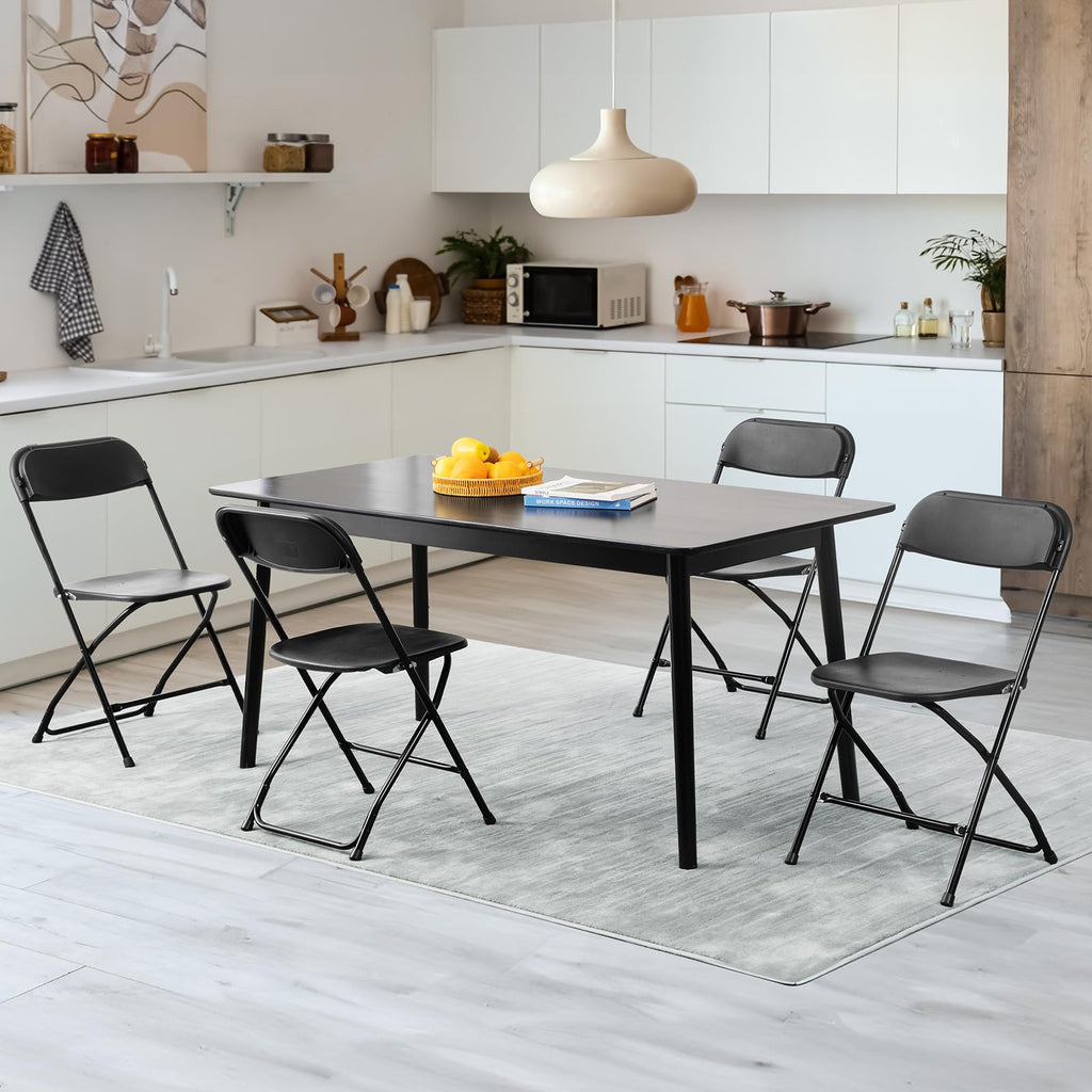 Plastic Folding Chairs Sets of 4, Patio Dining Foldable Sets, Outdoor