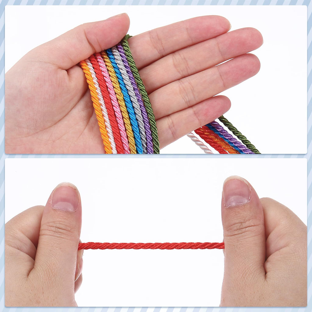 Twisted Cord Trim, 11 Yard 3.5mm 3-Ply Twine Braided Rope Shiny Thread String for Craft Gift Bag Curtain Christmas