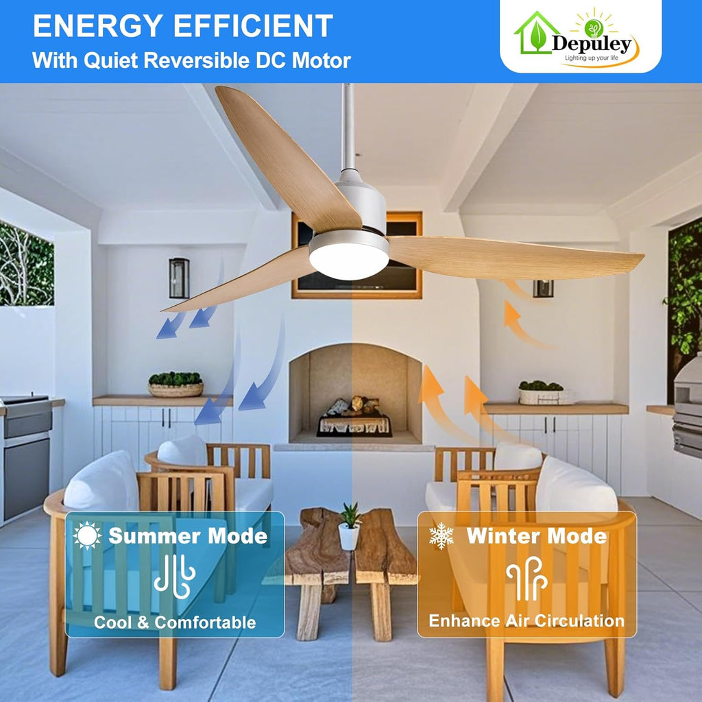 52 Inch Nickel Waterproof Gazebo Fans with Lights Outdoor Hanging - Plug in Remote App Control for Patio Indoor Farmhouse Porch - 6 Speed Reversible DC Motor A101-B0F4NPVQK4