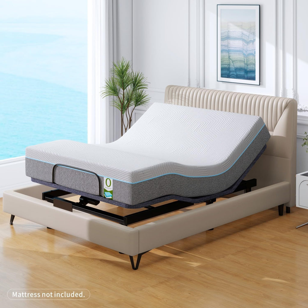 Adjustable Bed Base Full Massage Bed Frame Dual Head & Foot Lift Electric Bed with Wireless Remote | 0 Gravity