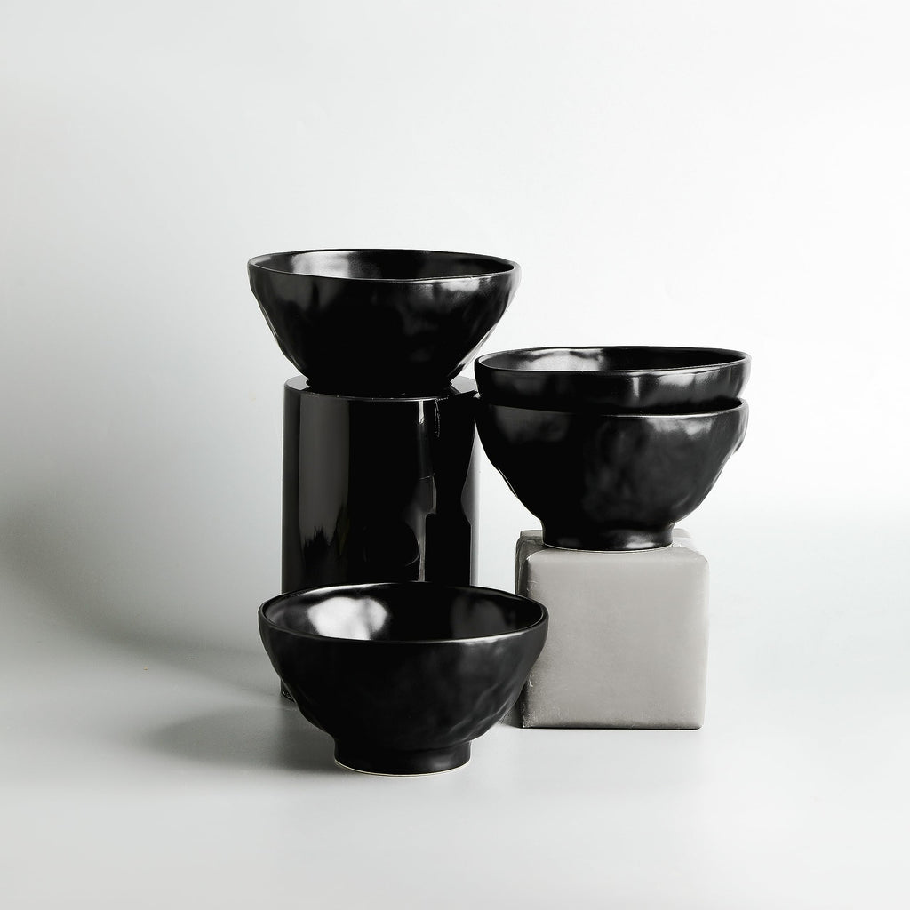 16-Piece Dinnerware Set Stoneware, Black