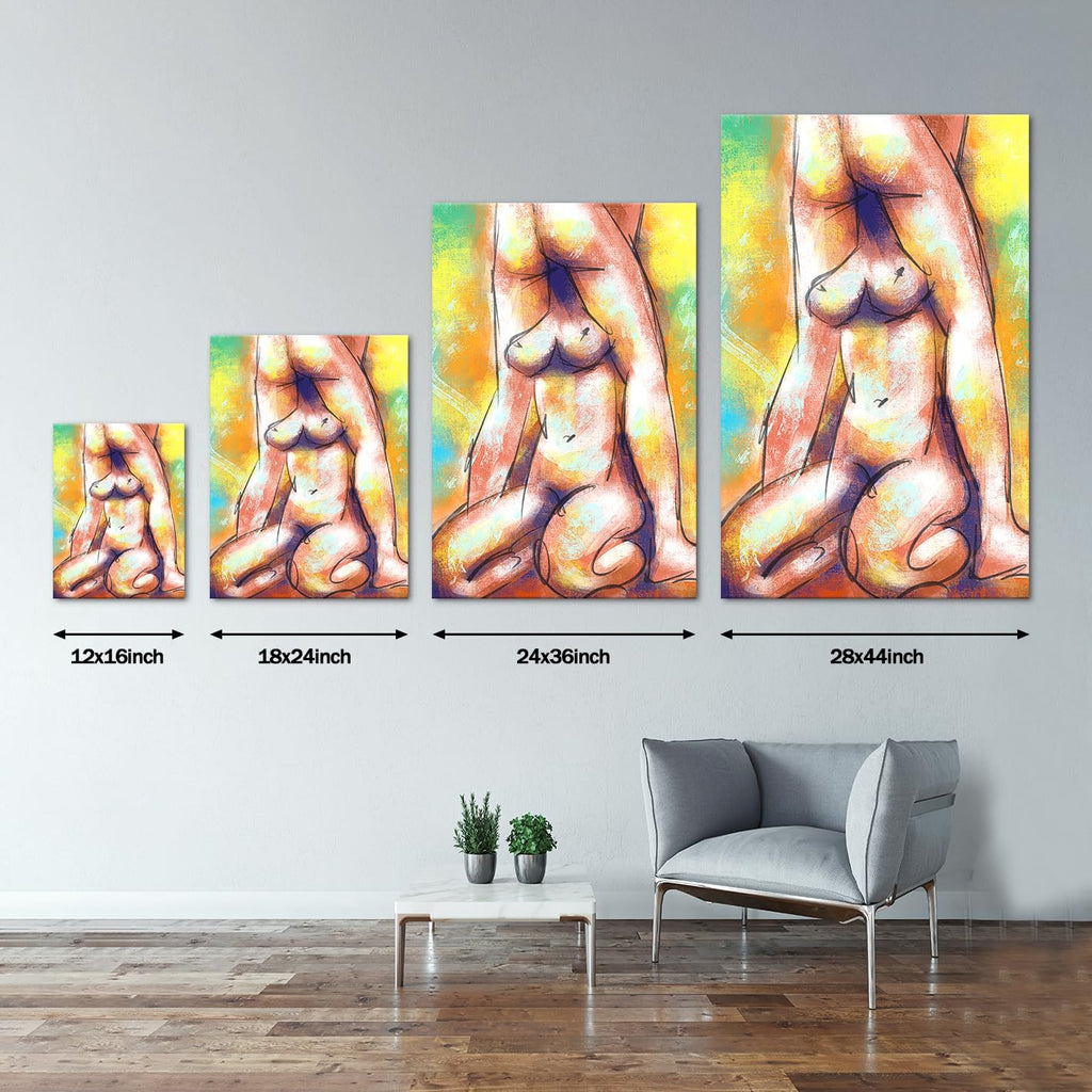 Sexy Couple Wall Decor Abstract Erotic Poster Sexy Woman Men Painting Art Print on Canvas Sexy Artwork for Bar Hotel