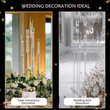 4pcs 5 Arm Acrylic Candelabra,Clear Candle Holder,45.7inch Tall Floor Candle Holders for Ceremony Birthday Party Home