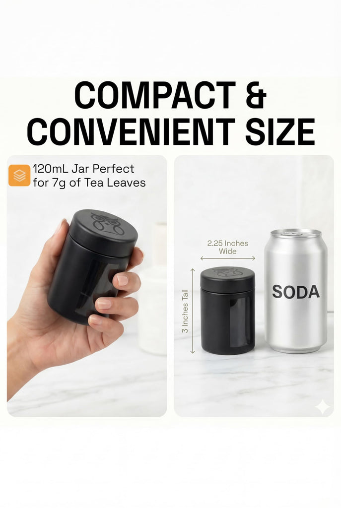 Smell Proof Containers (120mL), Jars with Airtight Lids for Herbs, Spices, Coffee and Tea, Air Tight Glass Storage