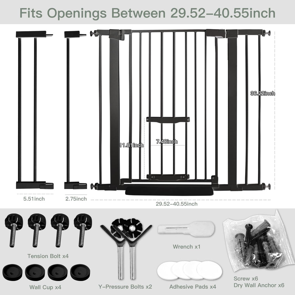 37 Inch Tall Baby Gate with Small Cat Door