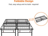 Bed Frame with Ample Underbed Storage, Foldable Metal Platform, Sturdy Steel, No Box Spring Needed, 14 inches High