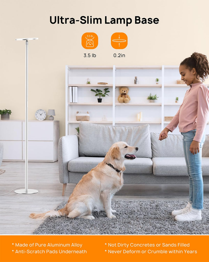 Floor Lamp, Super Bright Sky LED Modern Torchiere Standing Lamp