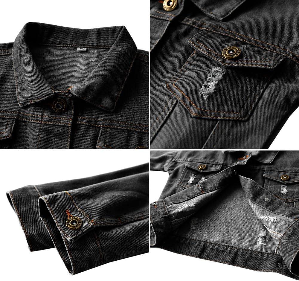 Toddler Jean Jacket for Girls and Boys Long Sleeve Denim Jacket