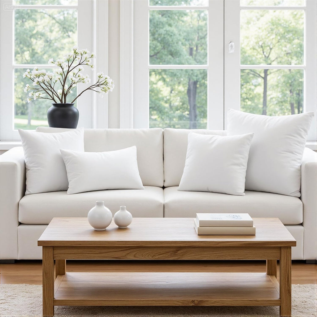 Set 2 Throw Pillow Inserts Premium Pillow Stuffer Form 12x20 Inch - Set of 2