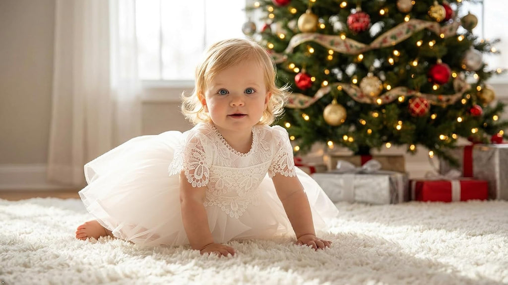 Infant Baby Girl Baptism Lace Dress for Christening Wedding Pageant
