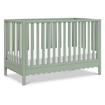 Sammy Scallop 4-in-1 Convertible Baby Crib, Light Sage | GREENGUARD Gold Certified, Converts to Toddler Bed & Daybed