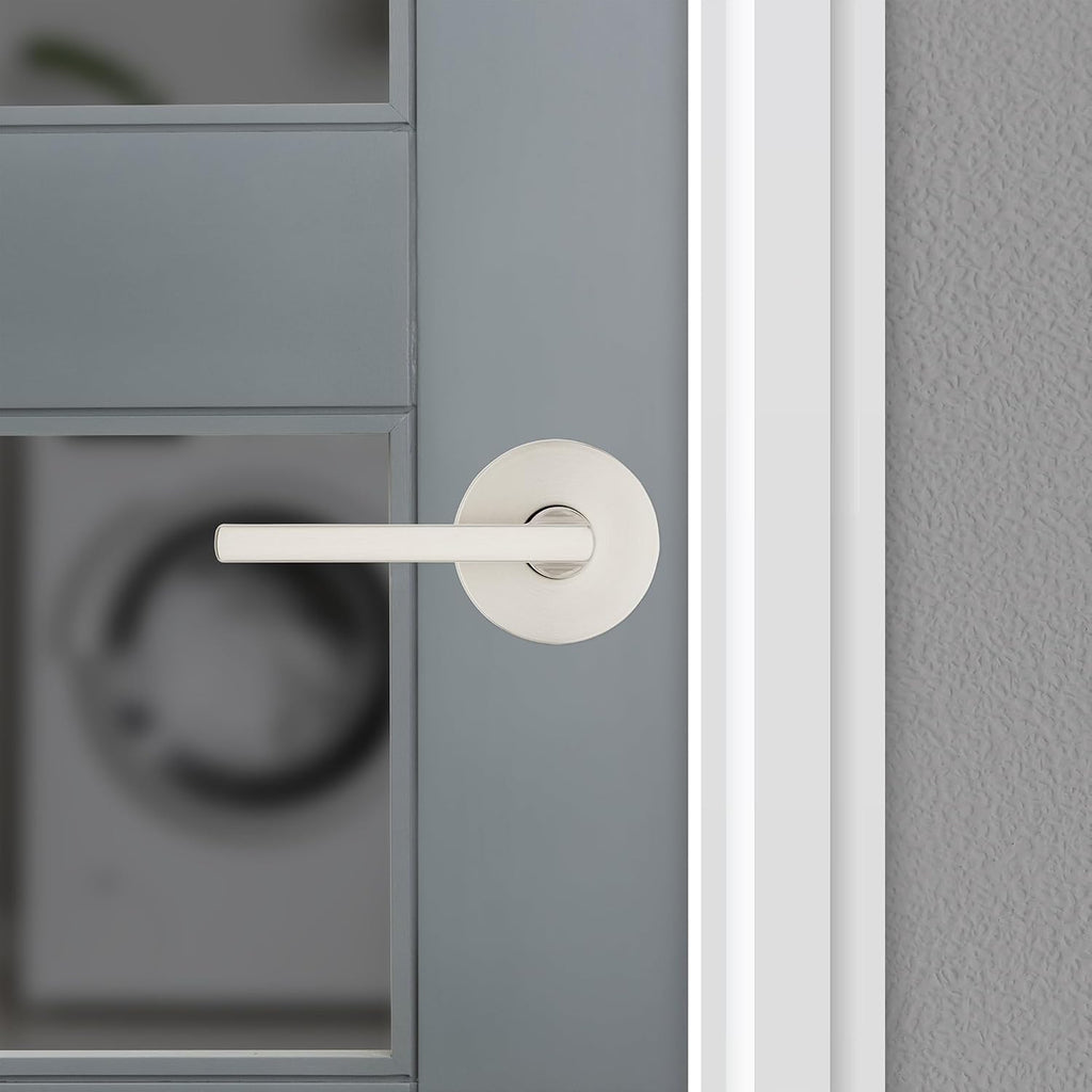 Halifax Interior Passage Door Knob, Round Handle for Closet and Hallway Doors, Non-Locking Doorknob in Satin Nickel