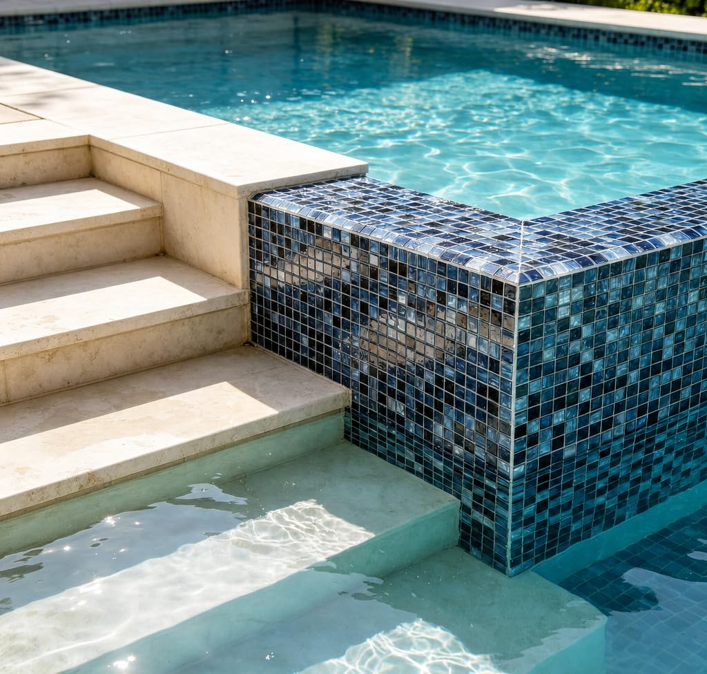 Glass Mosaic Tile Backsplash, 12" x 12" Dark Blue Square Glass Tile