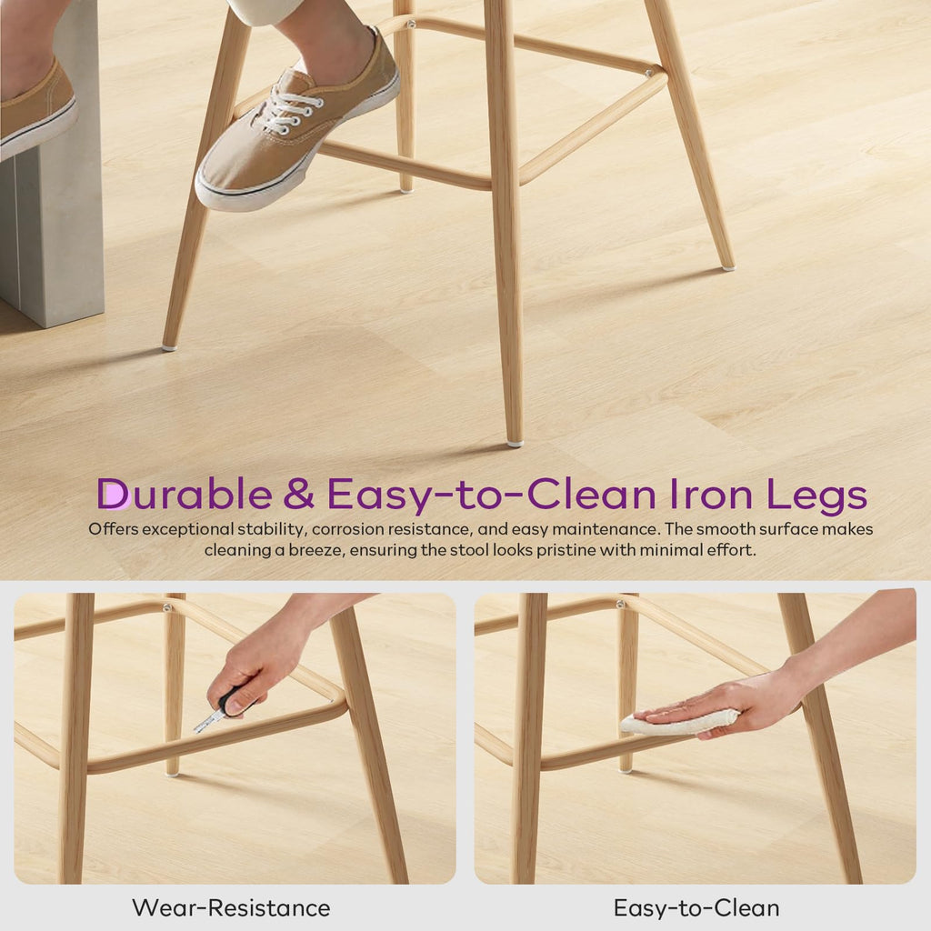 29'' Bar Stools Set of 4, Rattan Counter Height Swivel Stools
