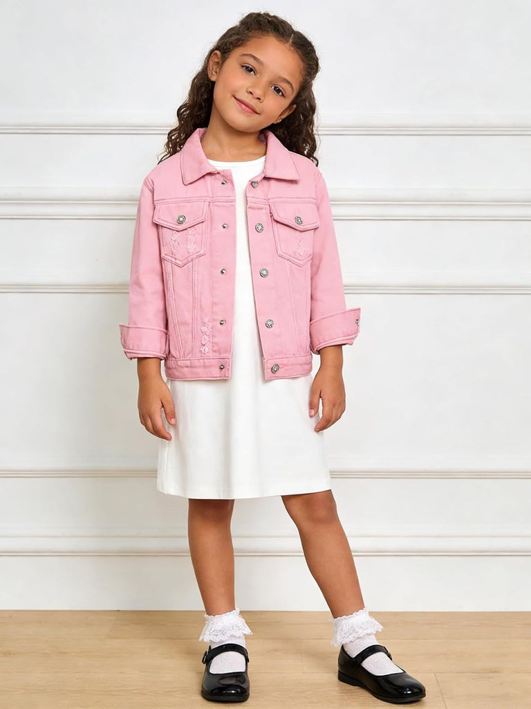 Toddler Jean Jacket for Girls and Boys Long Sleeve Denim Jacket