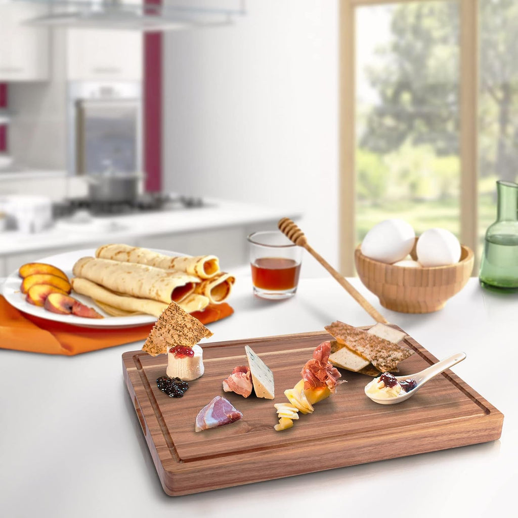 20 x 15 Inch Large Acacia Wood Cutting Board, Reversible Wooden Butcher Block Cutting Board with Juice Groove