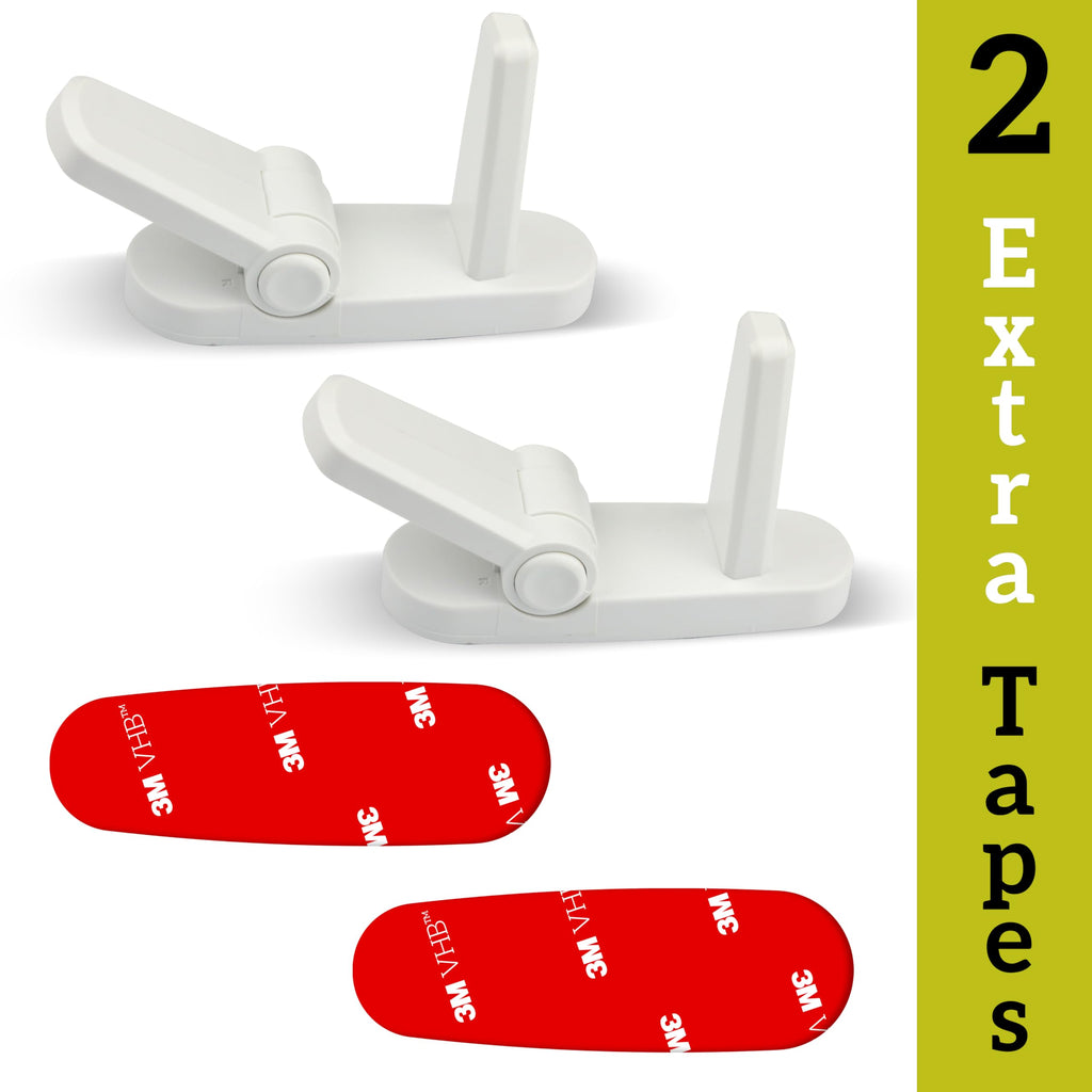 Proof Door Handle Lever (2-Pack) with 2 Extra Adhesives - Easy One-Hand Operation for Adults. Durable ABS with 3M