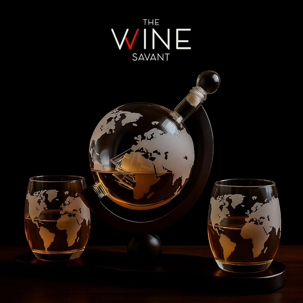 Gifts for Men Dad, Whiskey Decanter Globe Set with Ball & Glasses, Anniversary Birthday Gifts for Him Husband