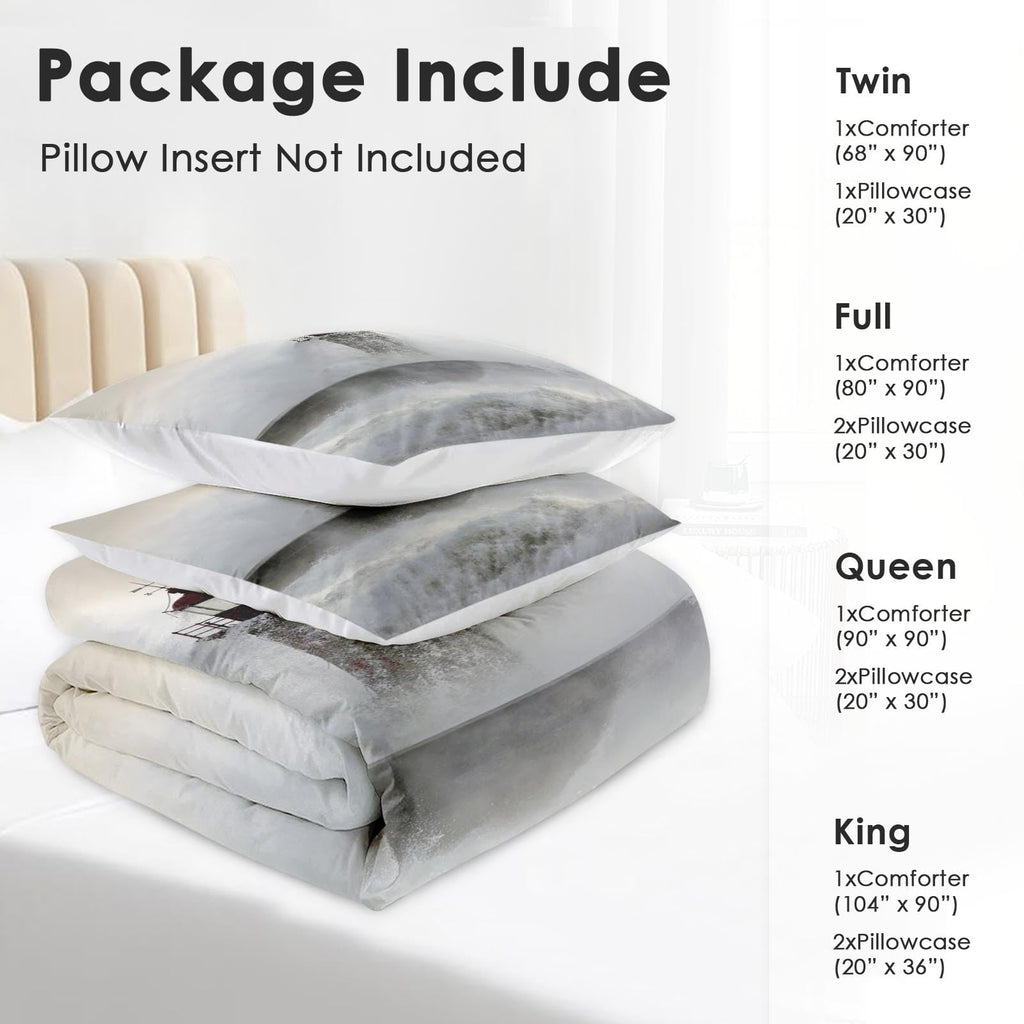 Comforter Set, 3 Pieces Ocean Coastal Bedding, All Season