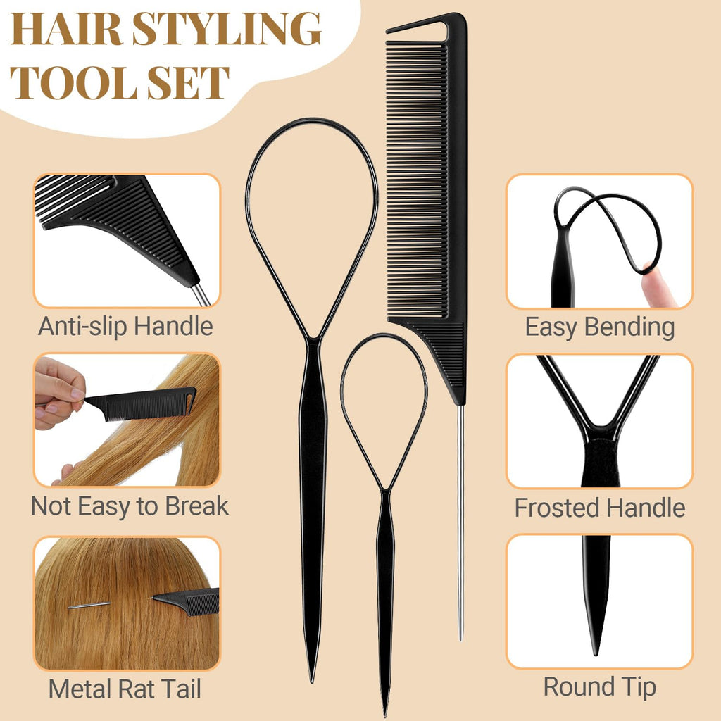 822PCS Hair Accessories for Girls, Elastic Hair Ties with Neutral Color Clips and Tools