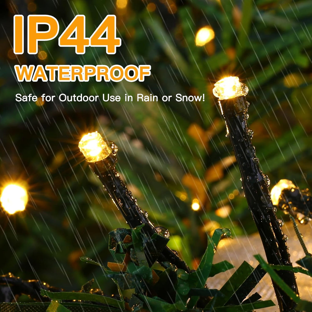 1000 LED 50FT Cluster String Lights, Outdoor Warm White Waterproof Christmas Tree Firecrackers String Lights with 8