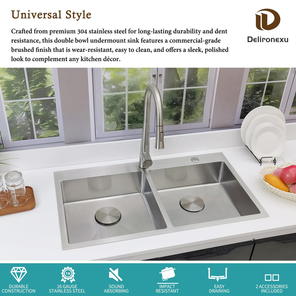 33x19 Drop Sink Double Bowl, Mobile Home Kitchen Sink
